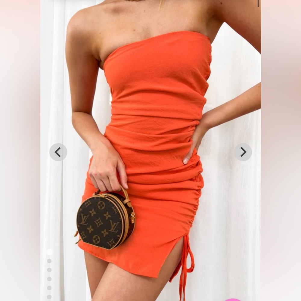 Orange mini dress